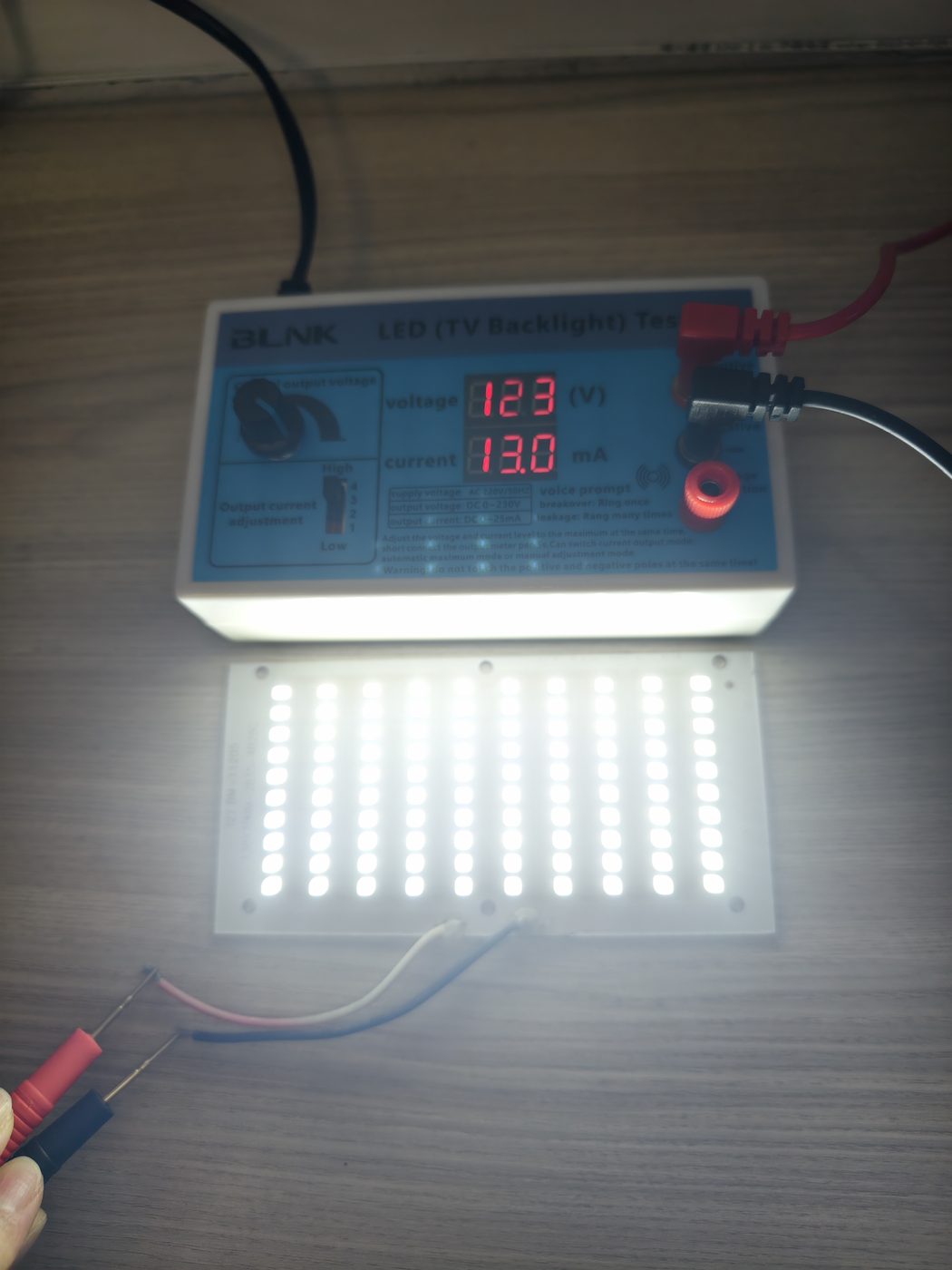 CB250 lighting an LED backlight board