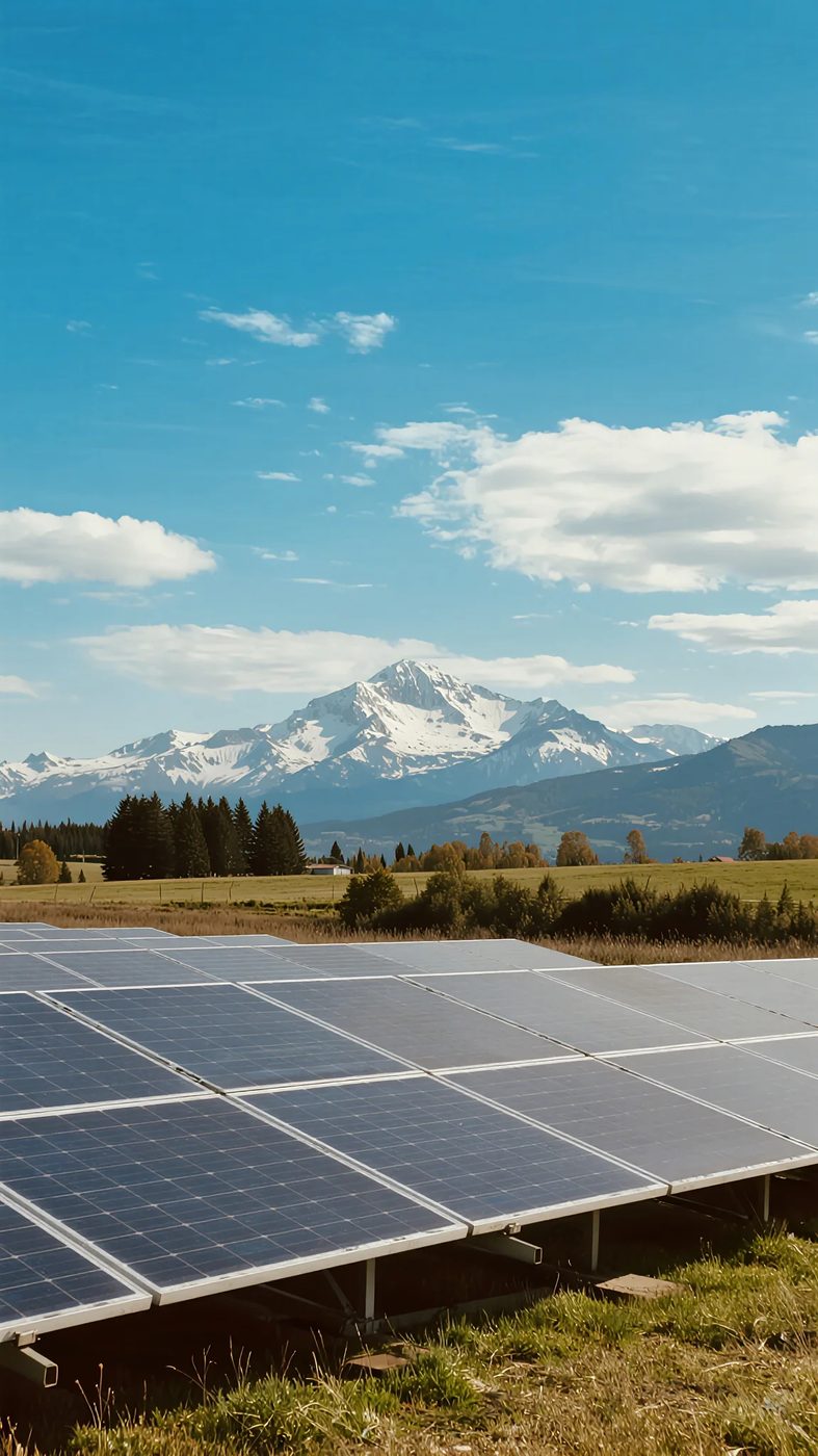Solar panel array in the field